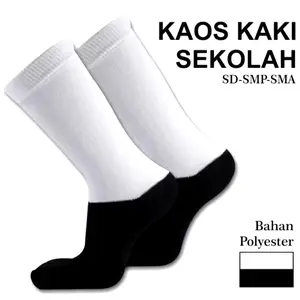 Kaos Kaki Anak Sekolah SD SMP SMA putih Hitam Putih Telapak Hitam Panjang Bahan Spandex Murah  / KAOS KAKI ANAK SEKOLAH SD SMP SMA PANJANG BAHAN spandex  MURAH