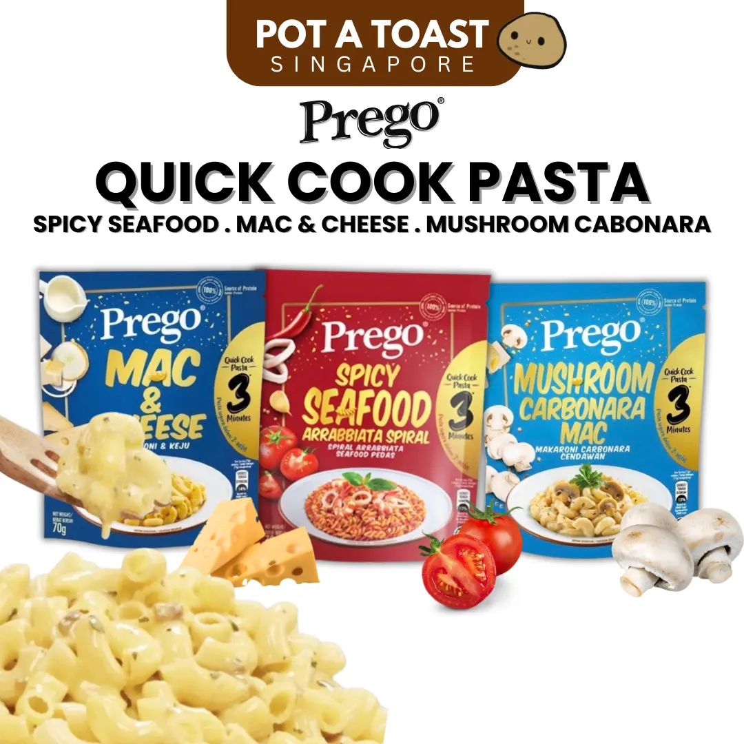 Prego Quick Cook Pasta Mac & Cheese Carbonara Mushroom Spicy Seafood