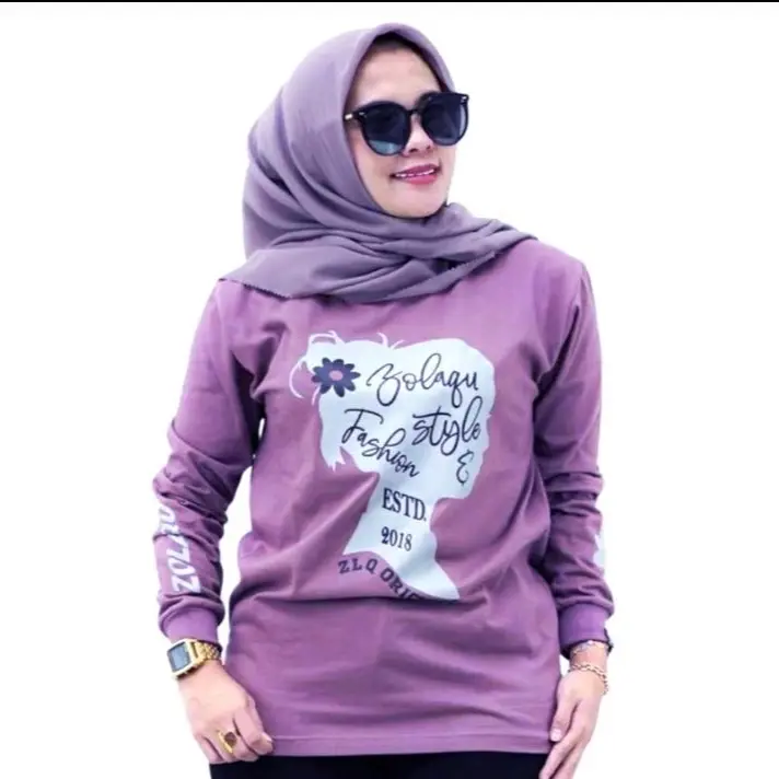 Atasan Wanita Zolaqu/Kaos Panjang Full Size/Atasan Rib Wanita M L XL XXL XXXL/Kaos Combed Tebal/ Baju Motif Variasi 1
