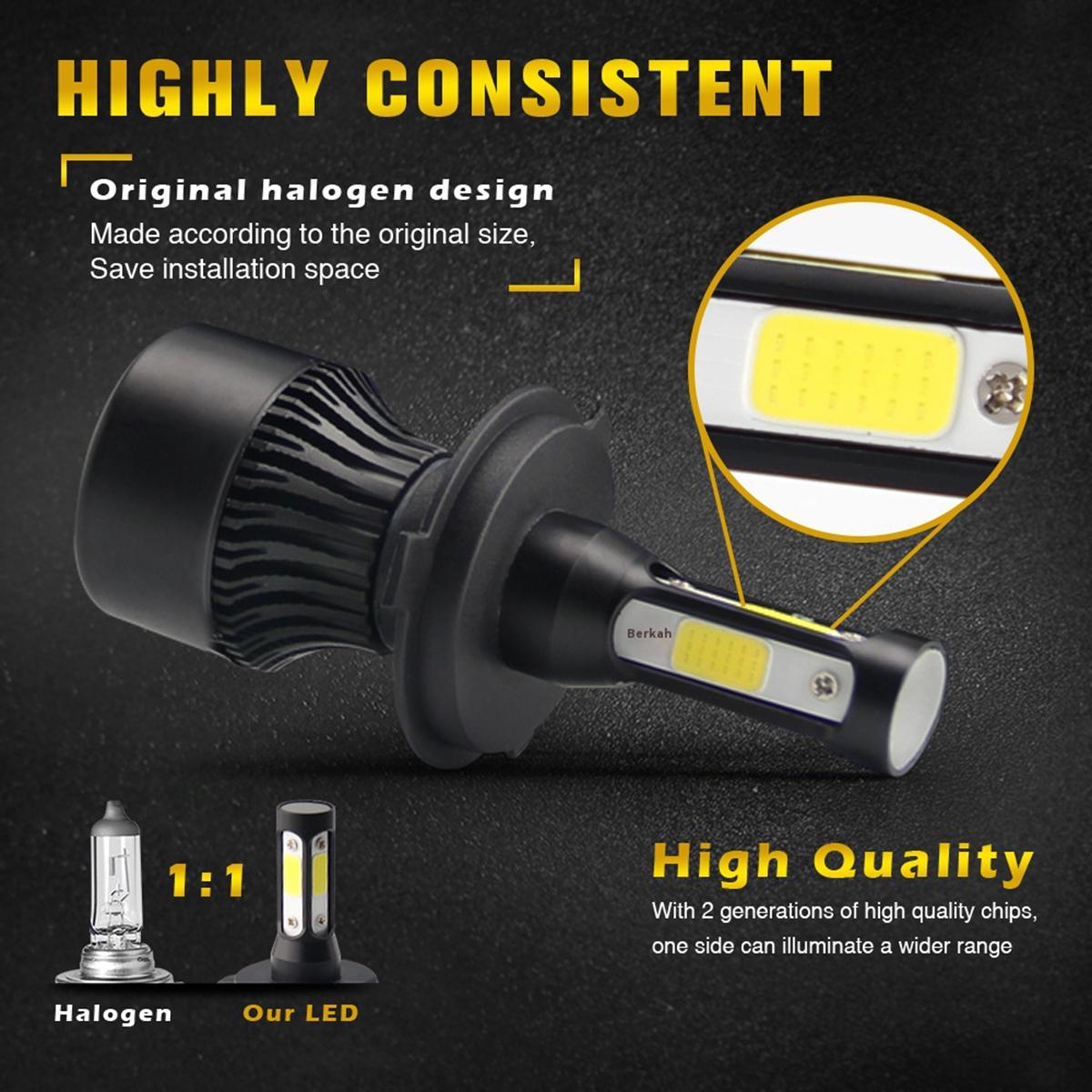 [ Beli satu gratis satu ]Lampu Depan Mobil LED X7 H4 Pencahayaan 360° Panorama, Pemasangan Tanpa Kerusakan Plug and Play Car Kendaraan