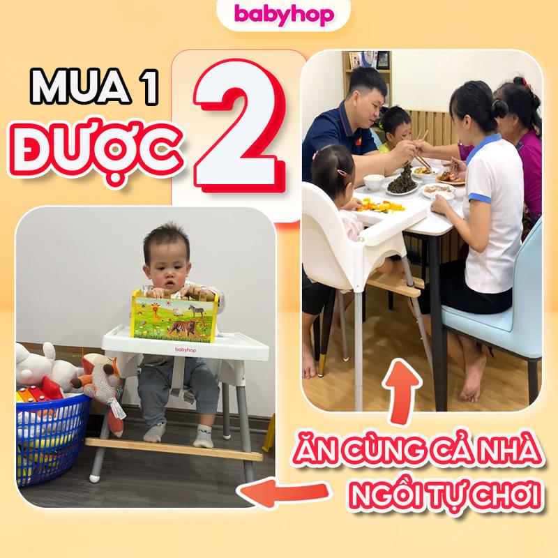 Ghế ăn dặm cho bé Babyhop chắc chắn an toàn dễ vệ sinh với chân ghế dễ dàng thoát nước