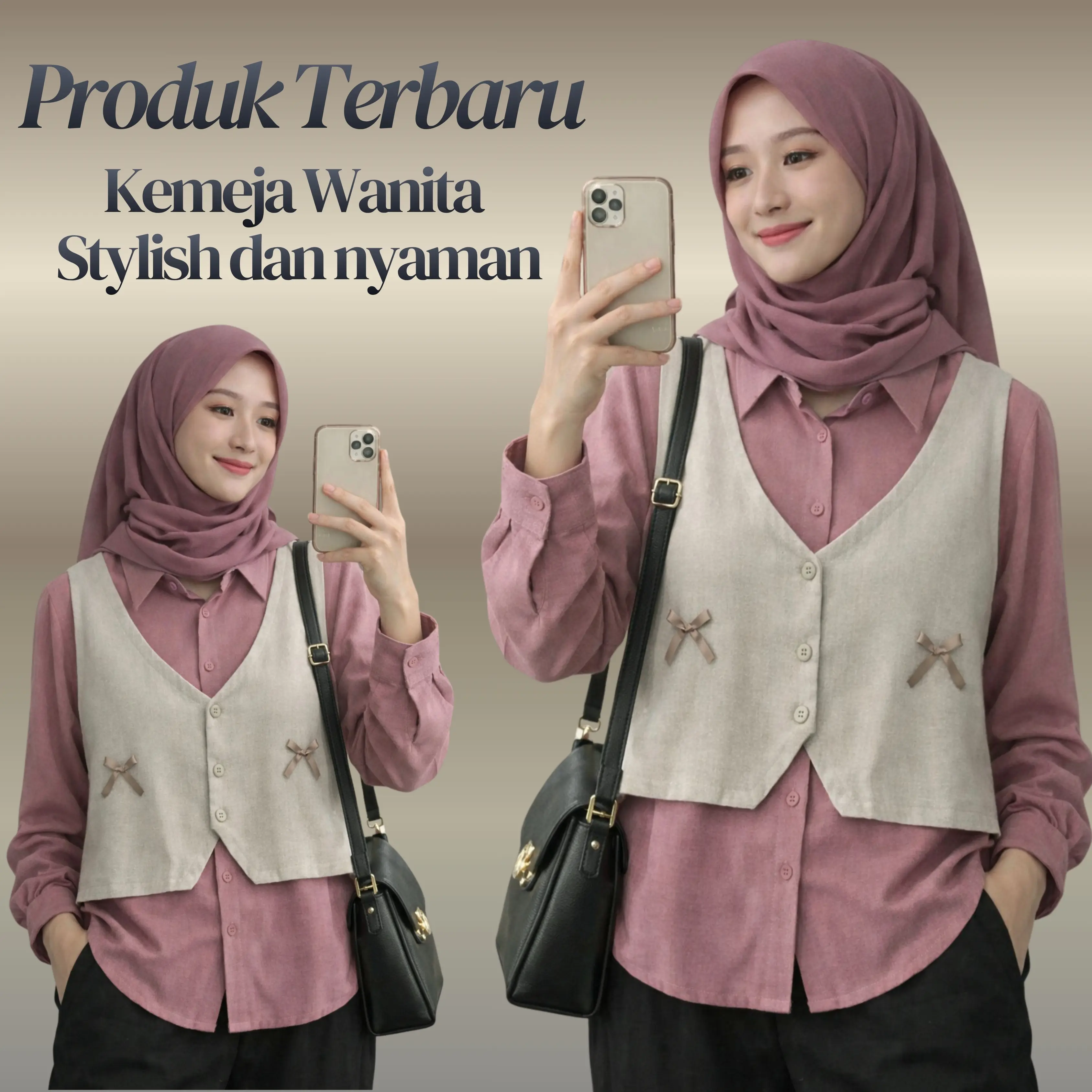 (New Produk) Kemeja Vest Korean Style Atasan Wanita Knit Mix Crinckle Premium