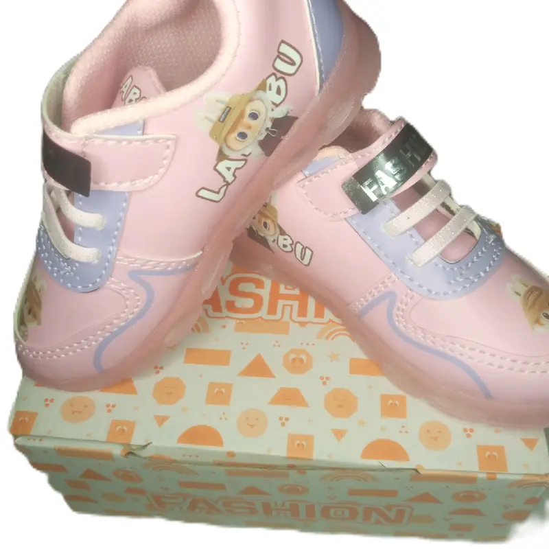 sepatu anak  SNAEKER  perempuan LED LABUBU  bonus ikat rambut pantofel 1