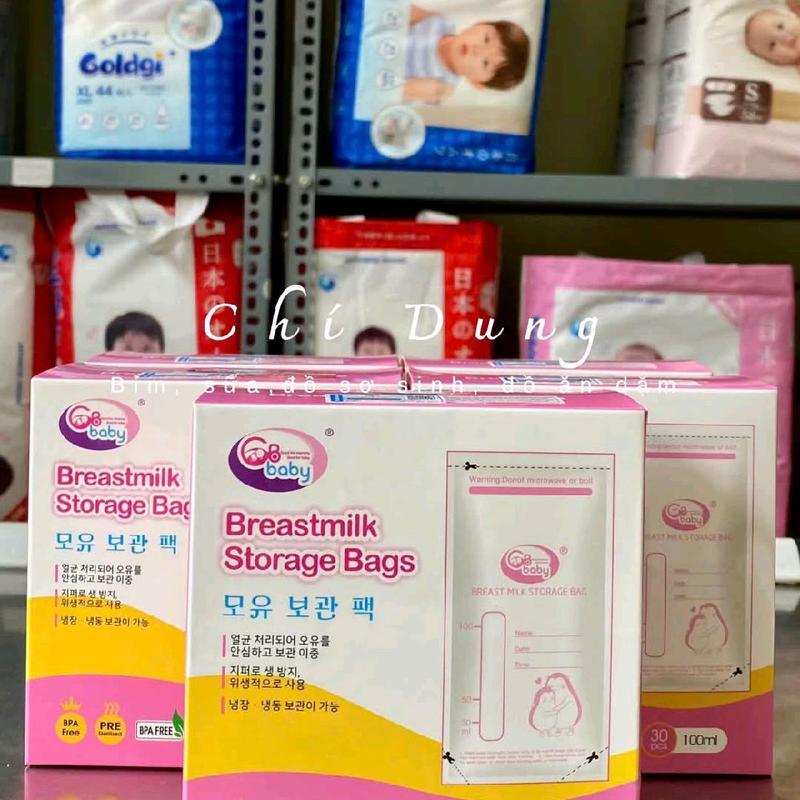 Hộp 30 túi trữ sữa Gb Baby 100ml, chất liệu nhựa cao cấp không chứa BPA 3