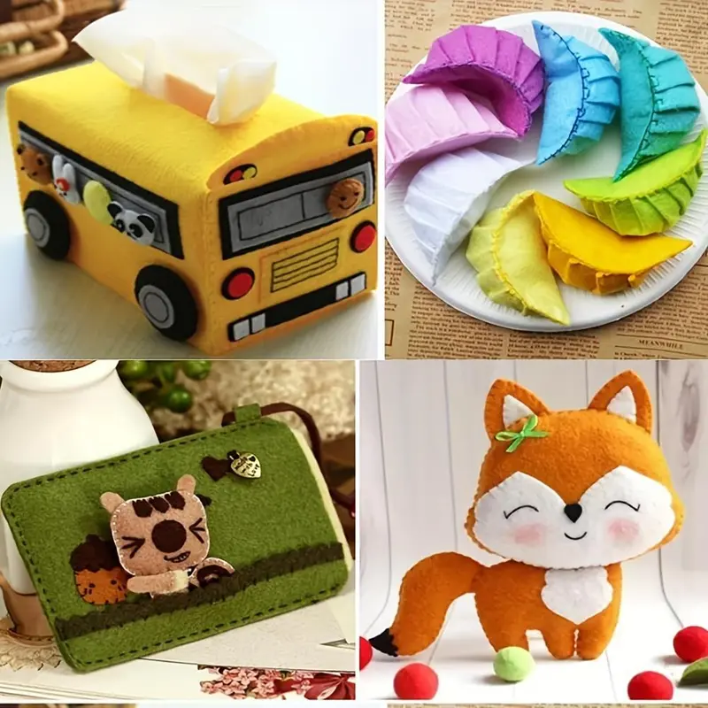 12 Colors Soft Felt Fabric Sheets, 12pcs/set DIY Craft Sewing Fabric Sheets, Handmade Fabric Patches for Bag Making 6