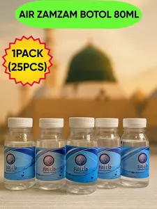 AIR ZAM-ZAM KEMASAN BOTOL 80ML 1PACK ISI 25PCS - AIR ZAM-ZAM BOTOLAN - AIR ZAMZAM ORI - AIR ZAMZAM PIPICLO