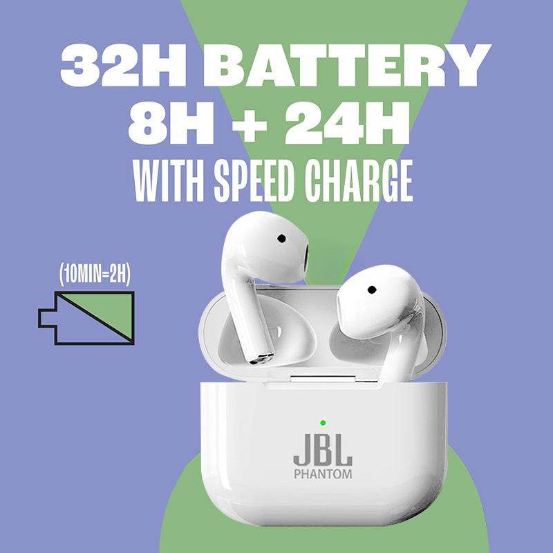  Tai Nghe Nhét Tai Nghe Không Dây JB-L Phantom Pro 4 Âm Thanh Âm Trầm Sâu Bluetooth 5.3 Chống Nước Và Chống Bụi Cuộc Gọi Rảnh Tay Biết Giọng Nói Thời Lượng Pin Lên Đến 32 Giờ  Màu Trắng  Tương Thích Với Apple iPhone Sammung Xiaomi 