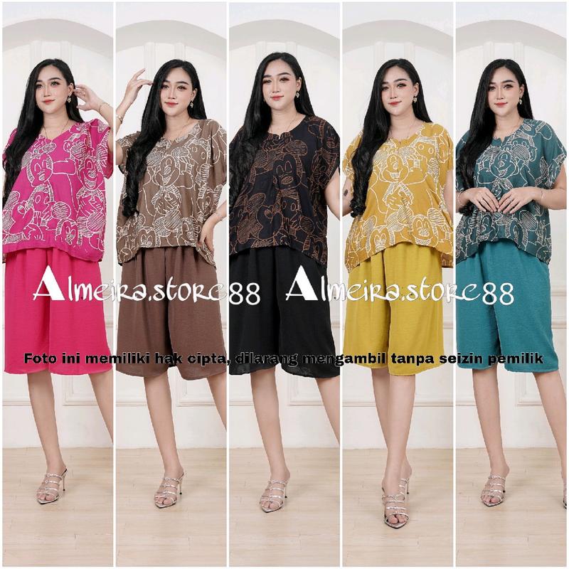 Setelan Pendek Mickey Rayon Crinkle 0