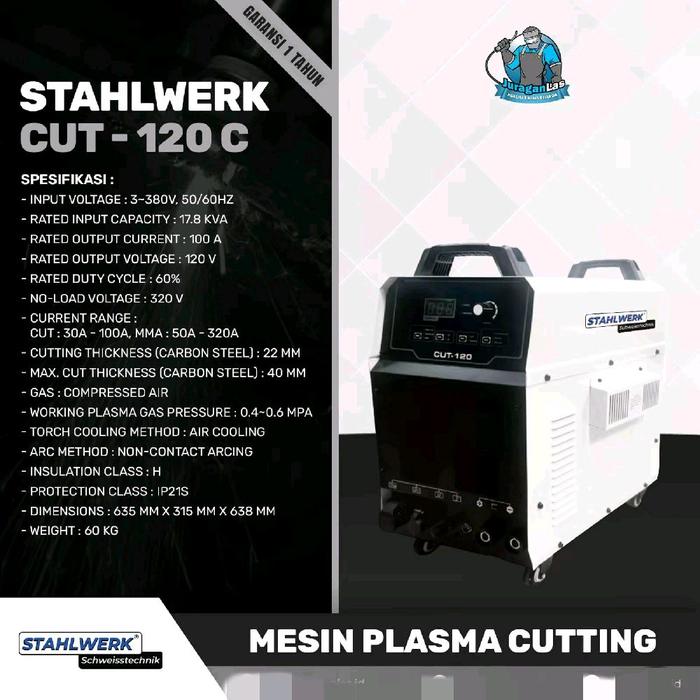 Gambar Mesin plasma cutting 120A + kompresor merk Stahlwerk CUT-120C dari Juragan Las_NEW Kota Administrasi Jakarta Pusat Tokopedia