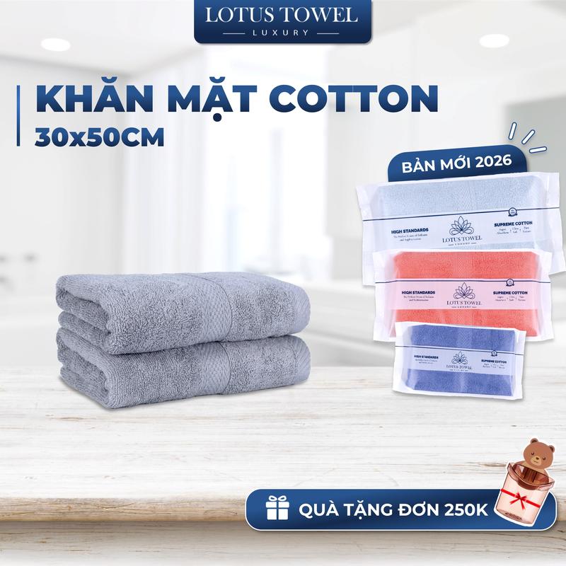  Khăn Mặt LOTUS TOWEL 30x50cm Làm Từ Sợi Cotton Cao Cấp Mềm Mịn Thấm Hút Không Ra Màu Dùng cho Nhà Tắm Spa Khách sạn Resort 