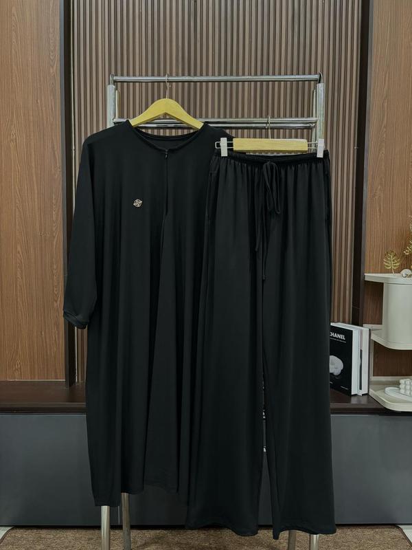 RAABIHA | Mahira Set Celana (tanpa Hijab) | Oneset Jersey Muslim Remaja | Setelan Wanita Basic Santai Dan Kasual 5