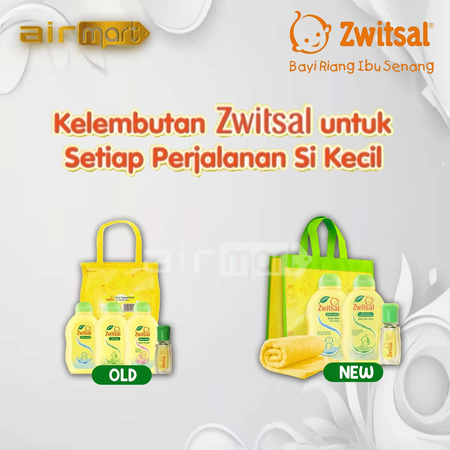 Zwitsal Mini Travel Pack - Paket Perlengkapan Bayi Sabun hair Paraben-Free Smoothing sabun  bayi switsal baby