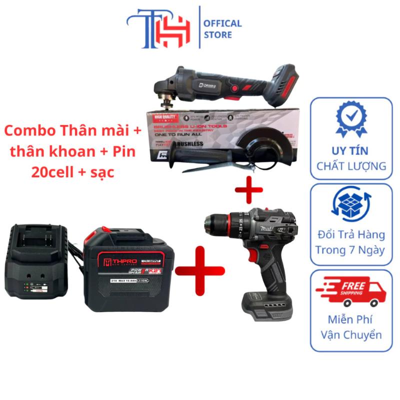 THpro Combo Máy Cắt Drama 5122B & Máy Khoan Pin 3 Chức Năng Mulitan 3368 Động Cơ Không Chổi Than 1 Pin 20cell 1 Sạc Miễn Phí Vận Chuyển
