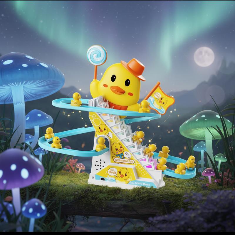  Đồ Chơi Trẻ Em Vịt Con Leo Thang Cao Cấp 3 Tầng Với Âm Nhạc Vui Nhộn Và Đèn Sáng. 