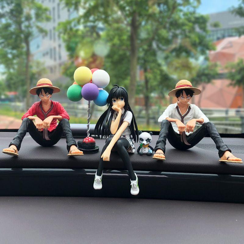 Action Figure One Piece Pajangan Dashboard Mobil Motif Luffy & Snow Yukino Toy Premium ABS Tokoh Aksi Keren PVC Berkualitas Karakter Anime Hits Finishing Sempurna Anti Kusam Include Double Tape 3M
