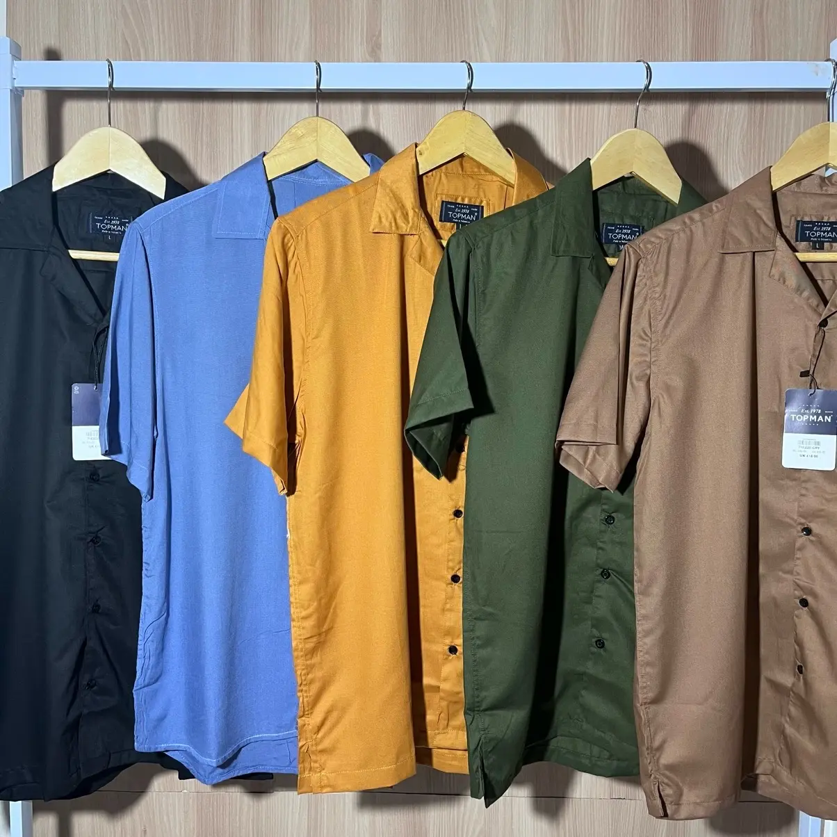 Kemeja Polos Pria Lengan Pendek Bahan Rayon Premium