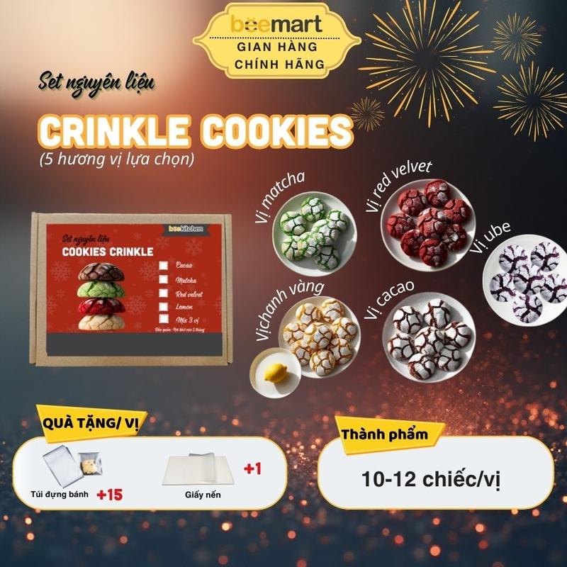  Set làm bánh Crinkle 5 vị - Mỗi vị 10 bánh - Noel - Ăn vặt - Qùa tặng 