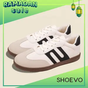 SHOEVO Sepatu Wanita Forrest Gump Bergaya Shoes Cewek Kasual Nyaman Baru Hitam/Beige ST085 Casual Sneakers Sport Snekers