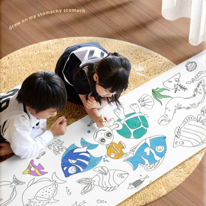 Product Introduction of ม้วนวาดภาพเด็ก 3M กระดาษเติมสีเหนียว ม้วนกระดาษระบายสีกราฟฟิตี้ สำหรับเด็ก ภาพวาด DIY ของเล่นเพื่อการศึกษา 19