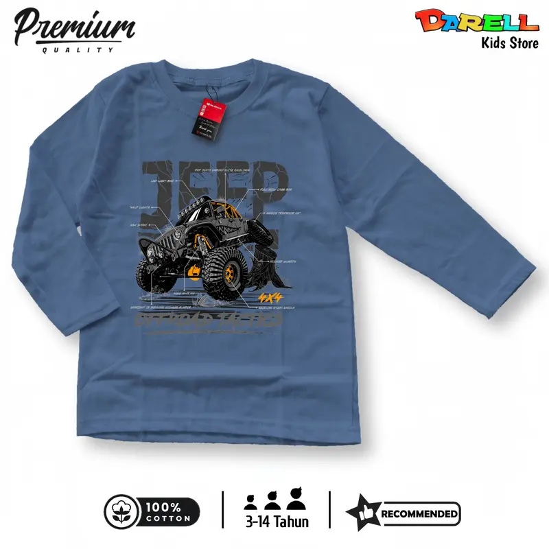 Baju kaos anak lengan panjang laki laki usia 3,5-14 tahun Kaos anak 2