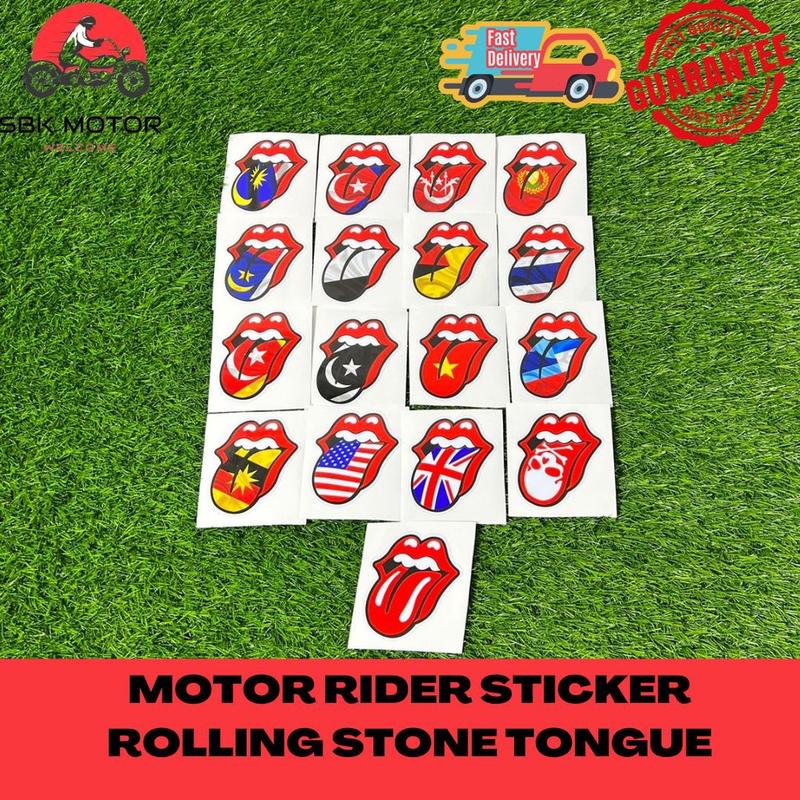 Rolling Stone Lidah 👅 Waterproof Motorcycle Sticker Retro Rock - TikTok ...