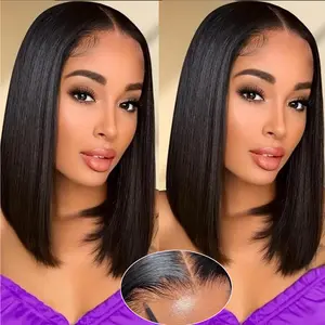 13x4 Lace Front Bob Wig Short Straight Human Hair Wigs For Black Women Brazilian 4x4 Closure Lace Wig Pre Plucked Remy Hair