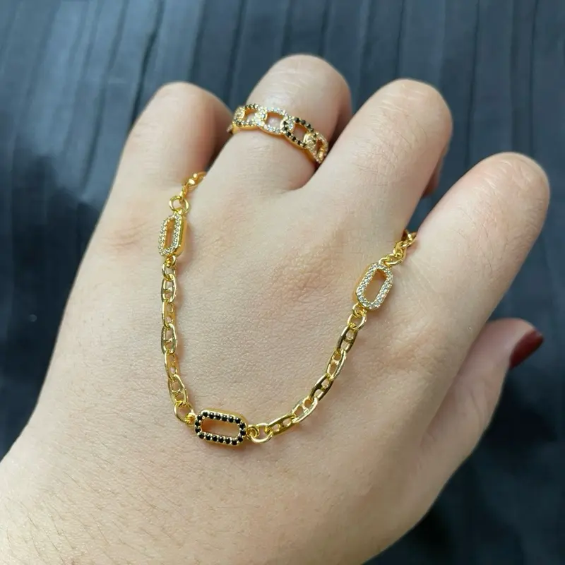 [CO 2 BARANG GRATIS 1] GELANG RANTAI KALUNA TOSKANO KOMBINASI MATA OVAL KECIL BTARI PERHIASAN FASHION