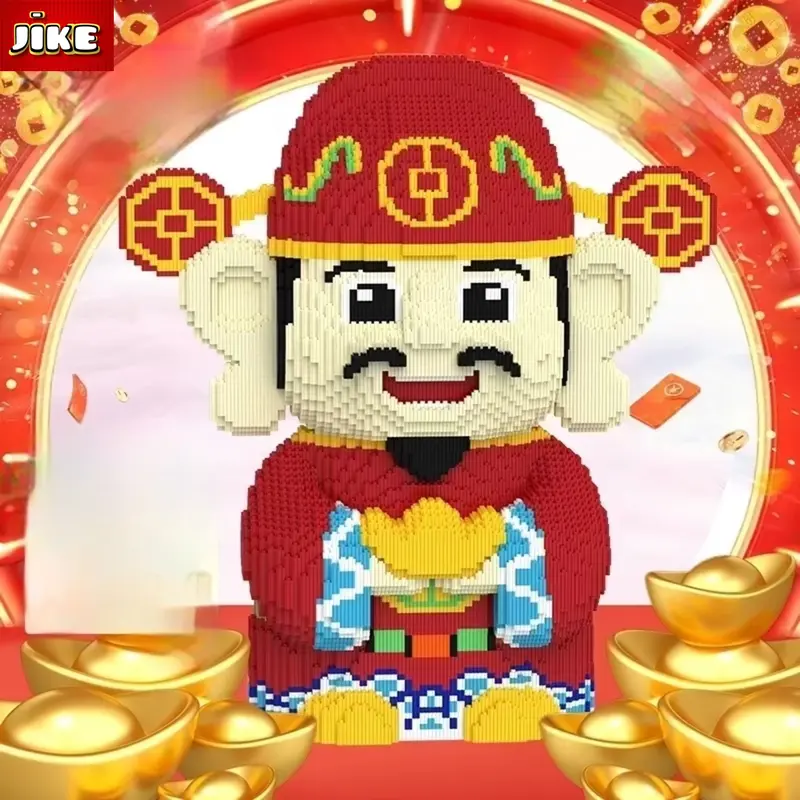 JiKE Nano Blocks BIG/JUMBO God Of Wealth Cai Shen Ye, Mainan Blok Susun Besar/Jumbo Dewa Rejeki 0