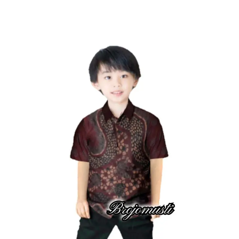 Baju Batik Ayah dan Anak Laki-Laki WATU Maroon - Ukuran M-XXL - Ibu, Katun Keluarga Dewasa Gamis Couple 1