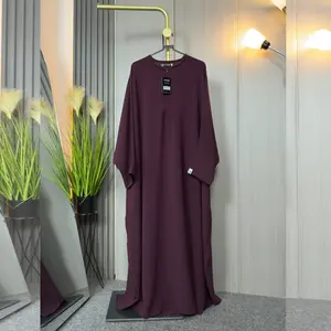 Abaya Sabrina Anti UV Kaftan Maxi Batwing Gamis Wanita Muslim Mahogany Viral 2025