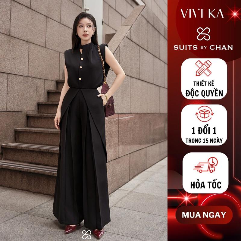 Quần ống rộng nữ Miranda SUITS BY CHAN quần dài ống xuông xếp ly thiết kế sang trọng phù hợp đi làm dự tiệc gặp đối tác noel giáng sinh tết