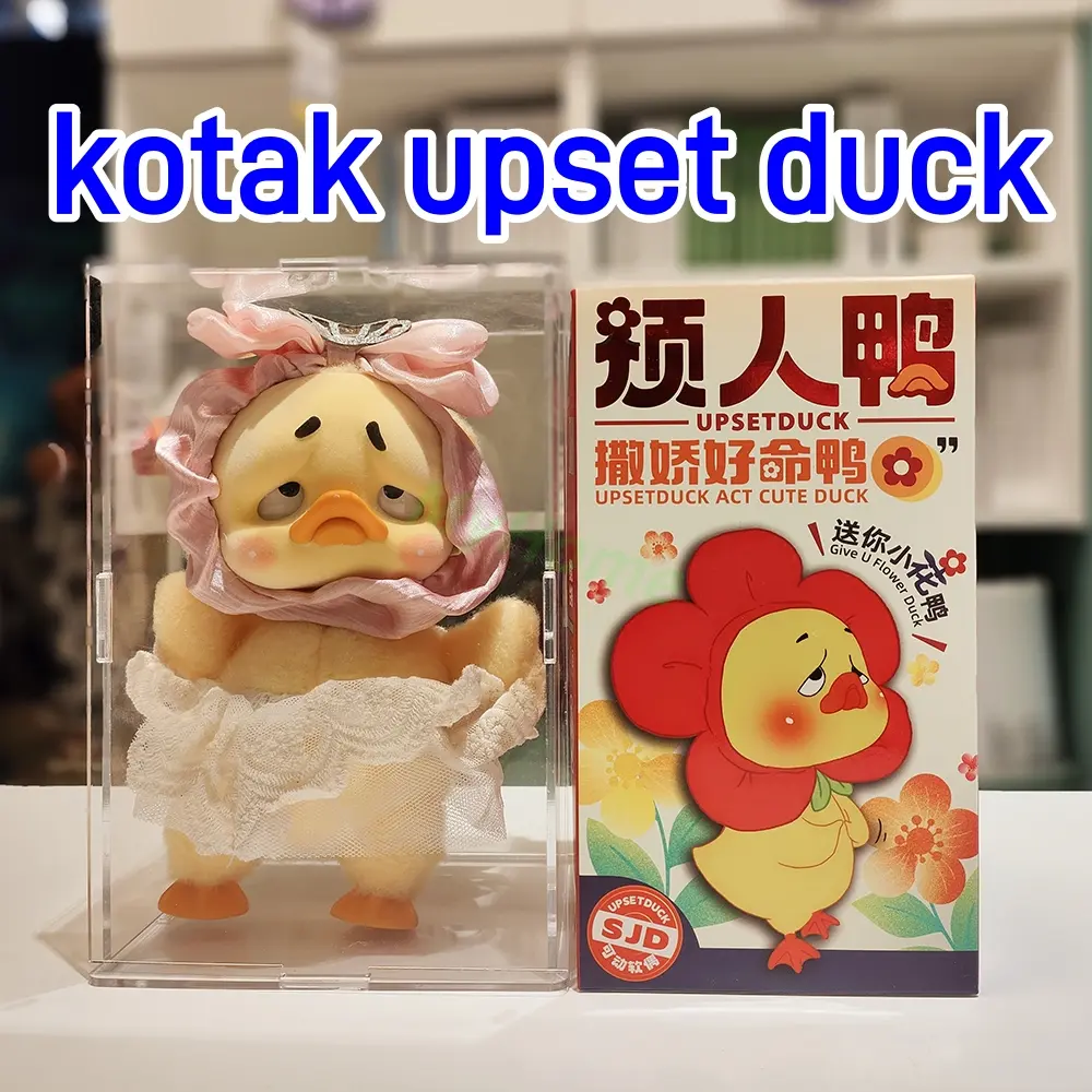 Box Display Figure Upset Duck kotak Upset Duck kotak transparan akrilik Display Box Blind Box Bricks - Box Pajangan Koleksi(Hanya berisi kotak transparan)