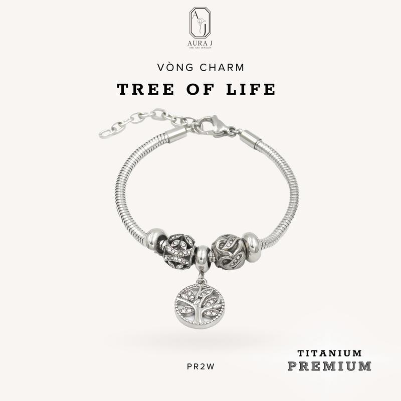 [AURAJ PREMIUM] Vòng Tay Gắn Charm Titan Tree Of Life AuraJ - KHÔNG HOEN GỈ, Charm Cây Đời May Mắn  Phụ kiện thời trang Unisex Jewelry (Timeless) Nam Heart Bracelet