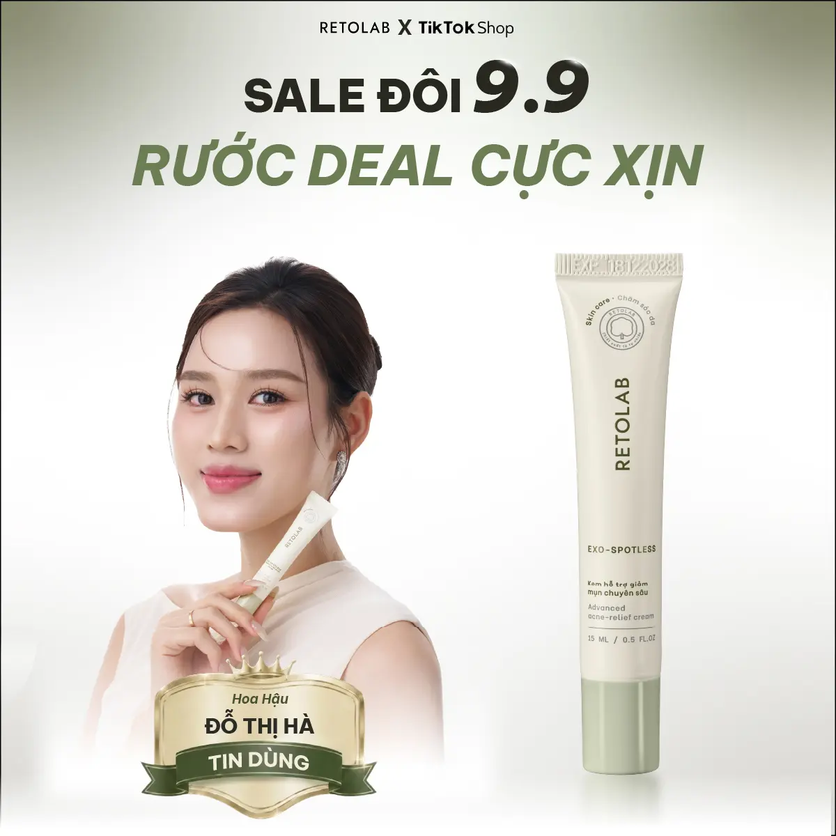 Kem Hỗ Trợ Giảm Mụn Mờ Thâm Retolab Exo-Spotless 15g Hỗ Trợ Ngăn Ngừa Mụn, Làm Dịu Da Skincare Chăm Sóc Da - TMR101  chấm  mụn  da  dầu  mụn  mụn  sưng  viêm mụn  đầu  đen kem  mụn giảm  thâm