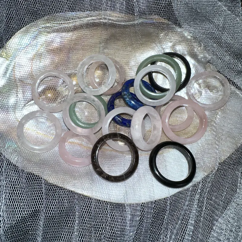30pcs  mixed natural crystal rings, crystal gifts, jewelry, women's/men's rings 4