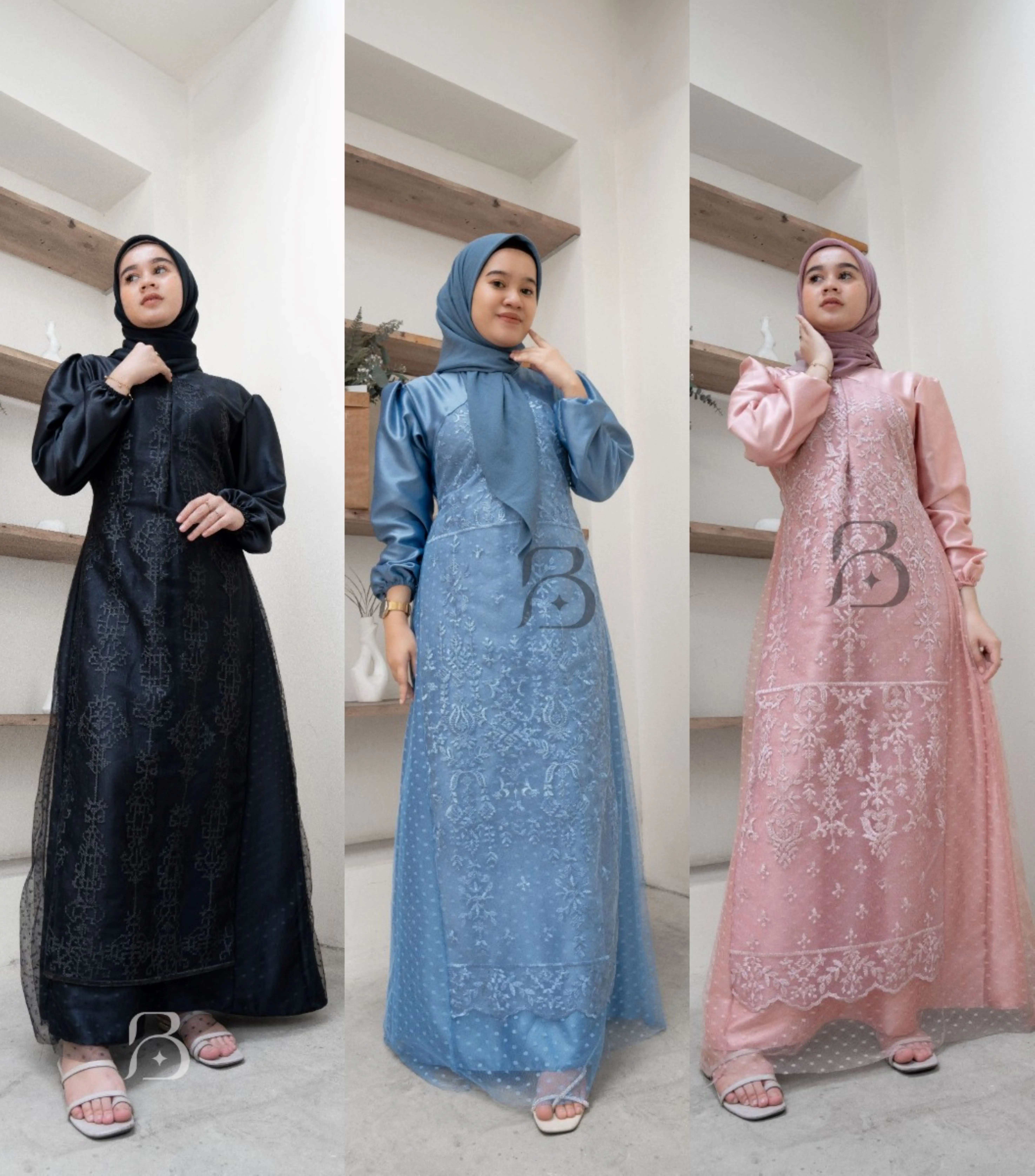 NAYLA DRESS SET OUTER BRUKAT BAJU KONDANGAN BUSUI FRIENDLY GAMIS REMAJA SIMPEL GAUN PESTA LAMARAN BRIDESMAID DRESS BAJU MUSLIM SERAGAM BRIDESMAID MAXI DRESS DRESS GRADUATION GAMIs Tile