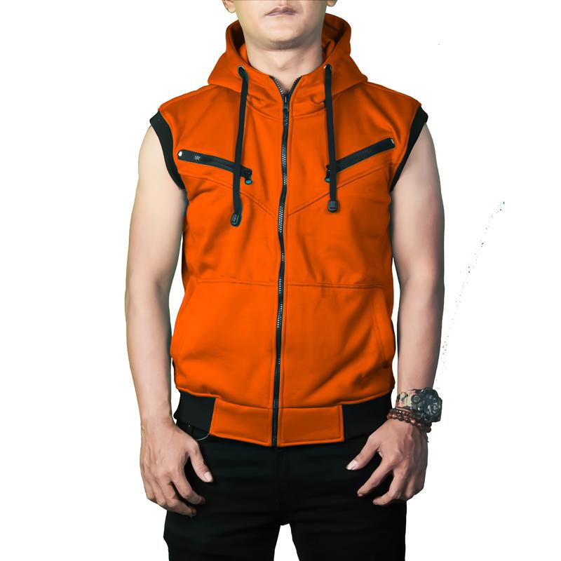Rompi outdoor pria-rompi variasi sporty-fleece cotton Hitam bisa (C.O.D) 3