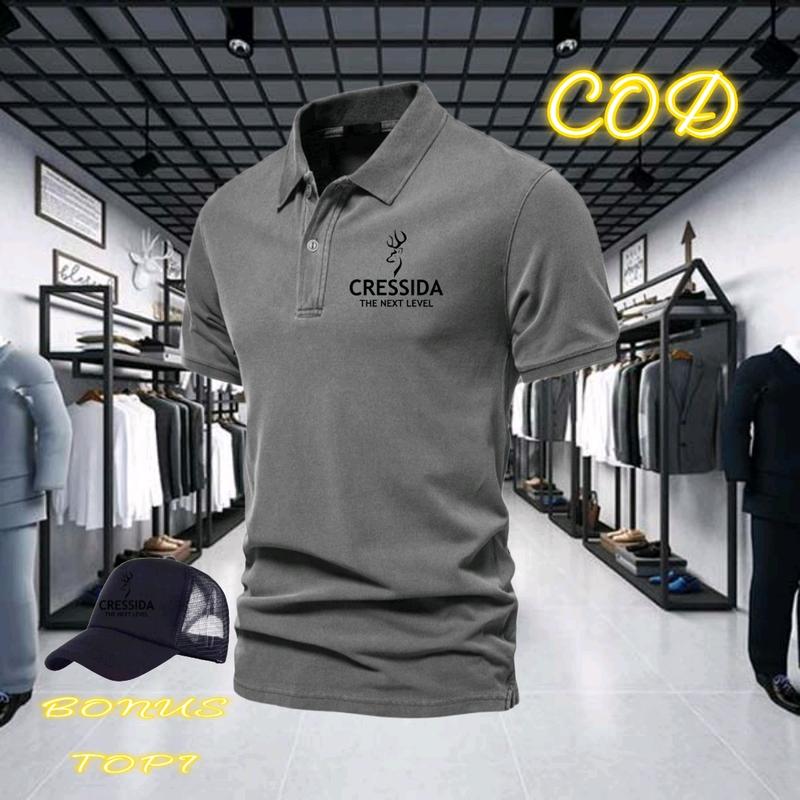 Bonus topi kaos kerah lengan pendek pria dewasa polo keren tebal dan lembut bisa cod 1