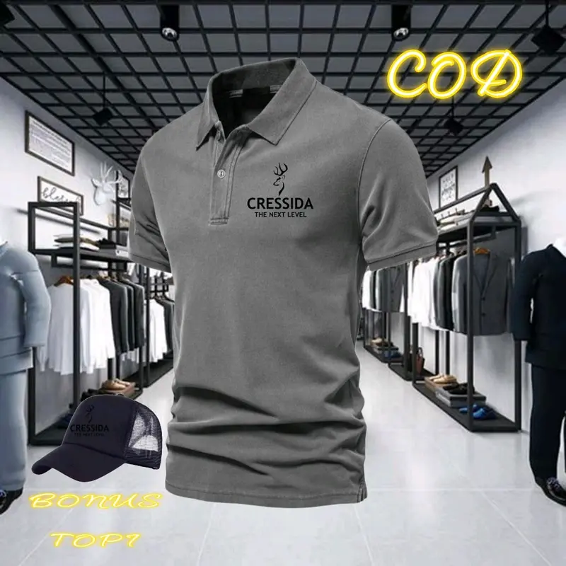 Bonus topi kaos kerah lengan pendek pria dewasa polo keren tebal dan lembut bisa cod 1