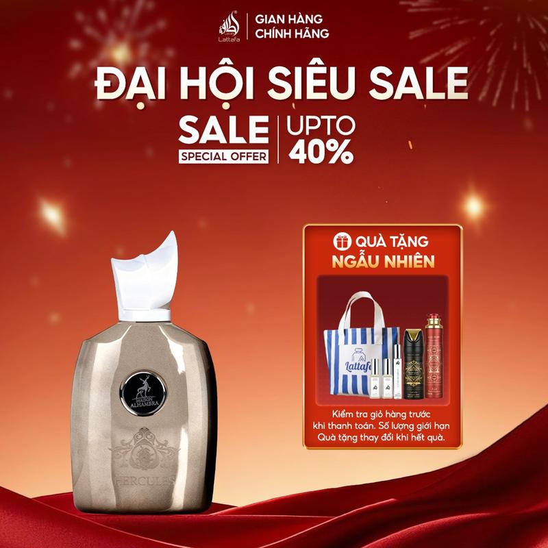 Nước hoa unisex Lattafa Maison Alhambra Hercules EDP hương thơm mạnh mẽ chai 100ml