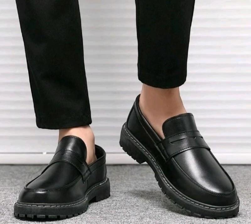 Product Introduction of Sepatu Loafers ONIBI docmart formal slop pantofel kerja pria hitam Kasual Oxfroad - Shoes, Flat Karet 2