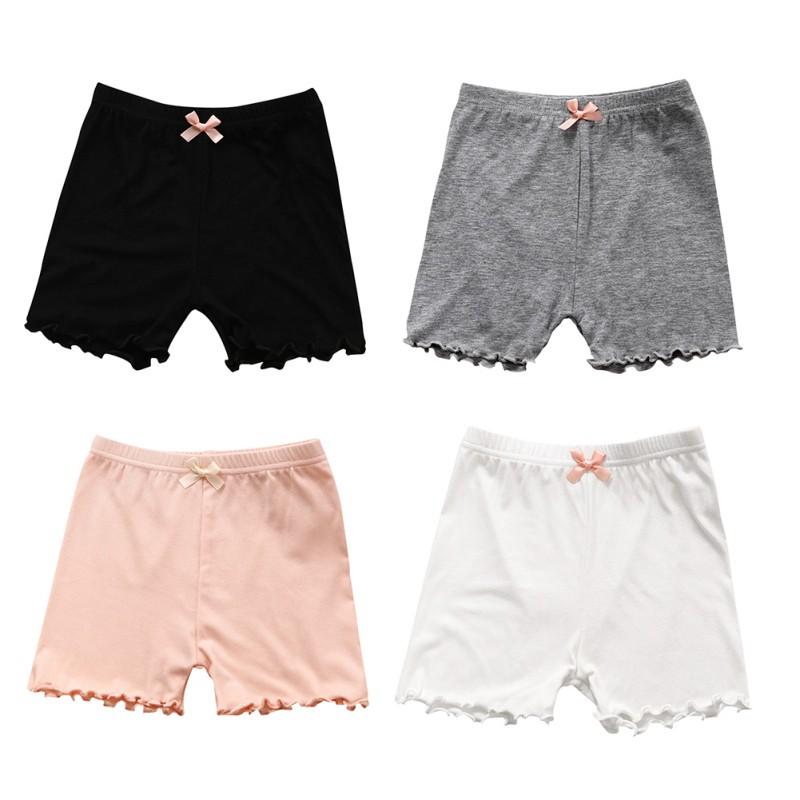 Product Introduction of Children's Girls' Safety Pants Solid Color Cotton Bow Girls Anti-Walk Light panties 8