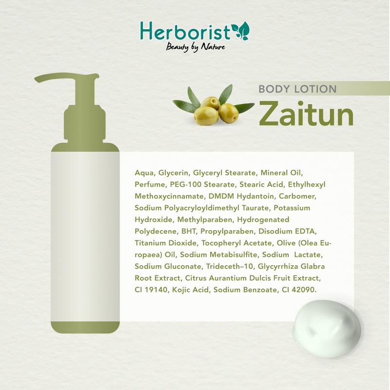 Herborist Body Lotion Zaitun 145ml - Paket 3pcs Tubuh Vitamin lotion wangi segar Mencerahkan Melembutkan body  lotions 3