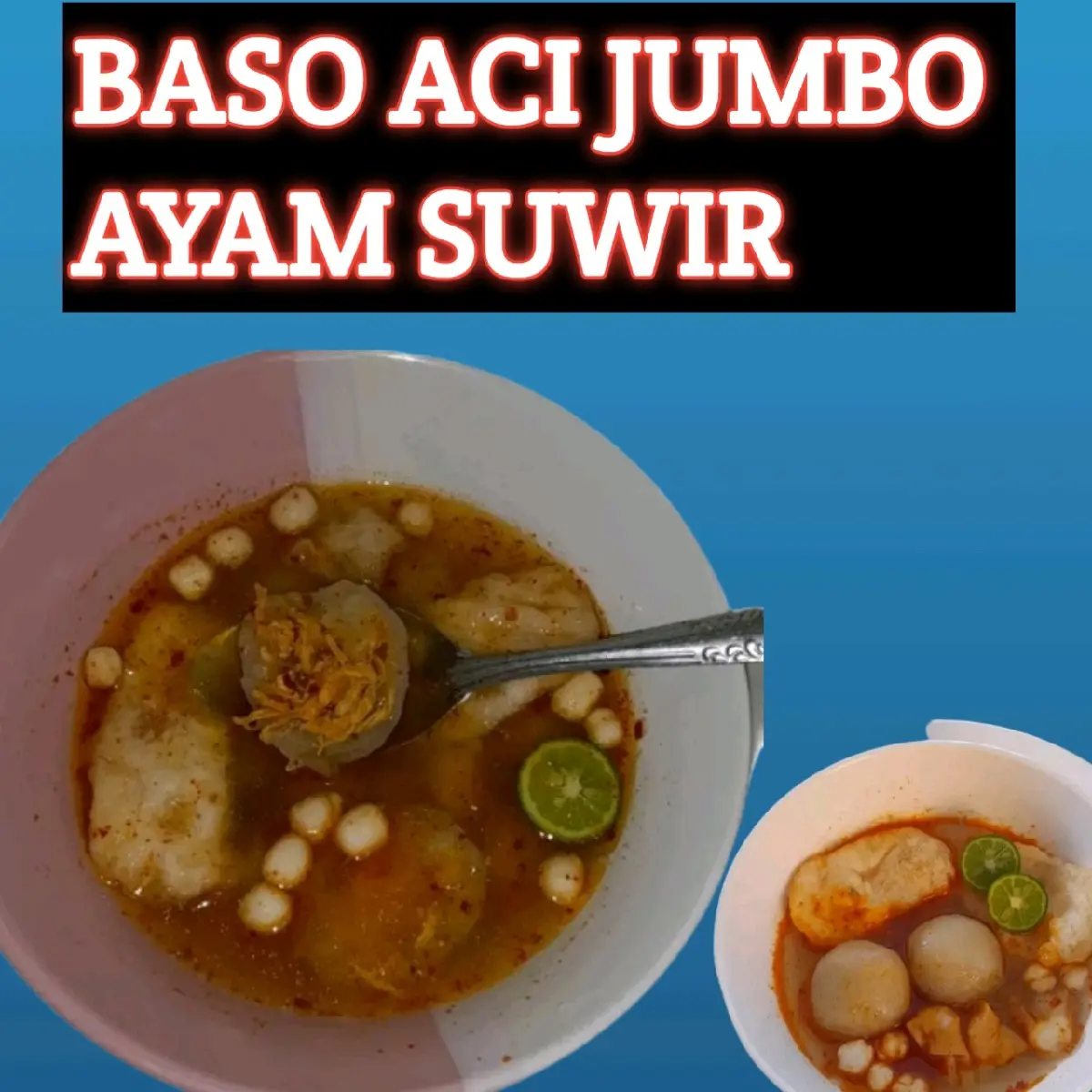 BASO ACI JUMBO ISI 2 AYAM SUWIR KHAS GARUT Food Pedas Kuah bakso aci Boci Bacil spaghettia laresto baso aci ayam suwir Makanan Instan Seblak Mie