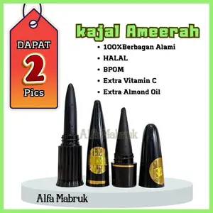 DAPAT 2pics CELAK MATA ARAB kajal Aamerah Extra Herb Mint dan Almond Oil/ BPOM
