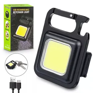Lampu Senter mini LED Tahan Air Keychain Gantungan Kunci Magnet Besi opener Botol Aluminium camping Kotak Viral