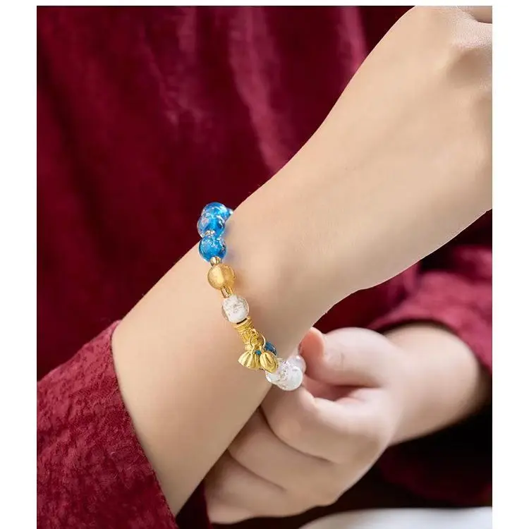 Vòng Tay Hai Màu, Dành Cho Bé Gái, Đính Kèm Thủy Tinh Dạ Quang 0