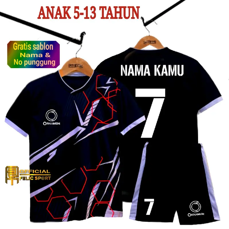 ( CUSTOM ) Baju olahraga anak laki laki/perempuan kaos bola futsal badminton voli tenis basket lari  usia 5-13 tahun uniseks cowo cewek Pakaian Setelan Sepak bola  Outdoor  Sport (MOTIF galaxi) 5