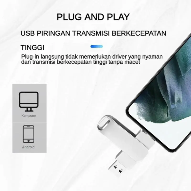 (COD) Flashdisk 2TB Type-C 1TB USB 3.0 High Speed 32GB 128GB 256GB 512GB Tahan Jatuh untuk Penyimpanan Komputer Warna Hitam Pink Silver OTG Storage 4