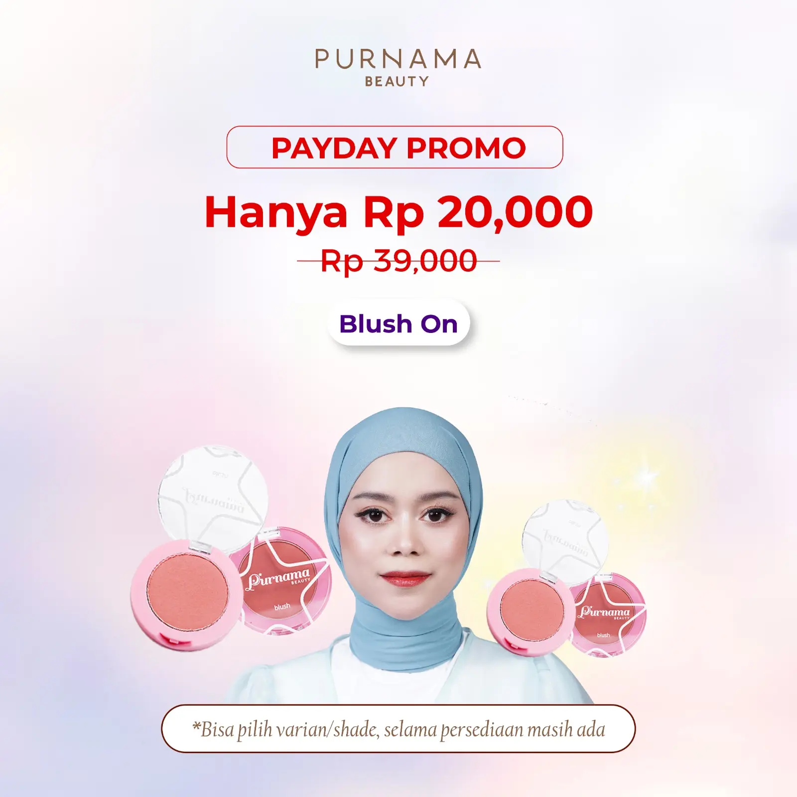 Purnama Beauty Blush On Powder -  Make Up Wajah Blush On Matte Kosmetik Murah